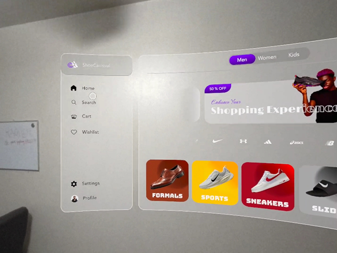 Spatial XR shopping experience